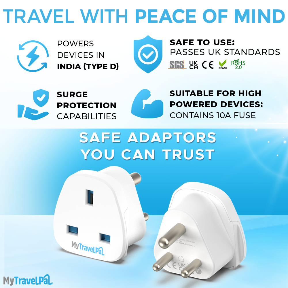 One turn two India Travel Plug Adapter for Pakistan, Nepal
